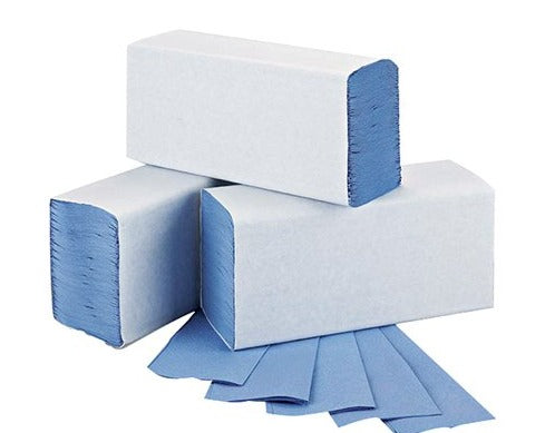 1-Ply M-Fold Hand Towel Blue (Pack of 3000)