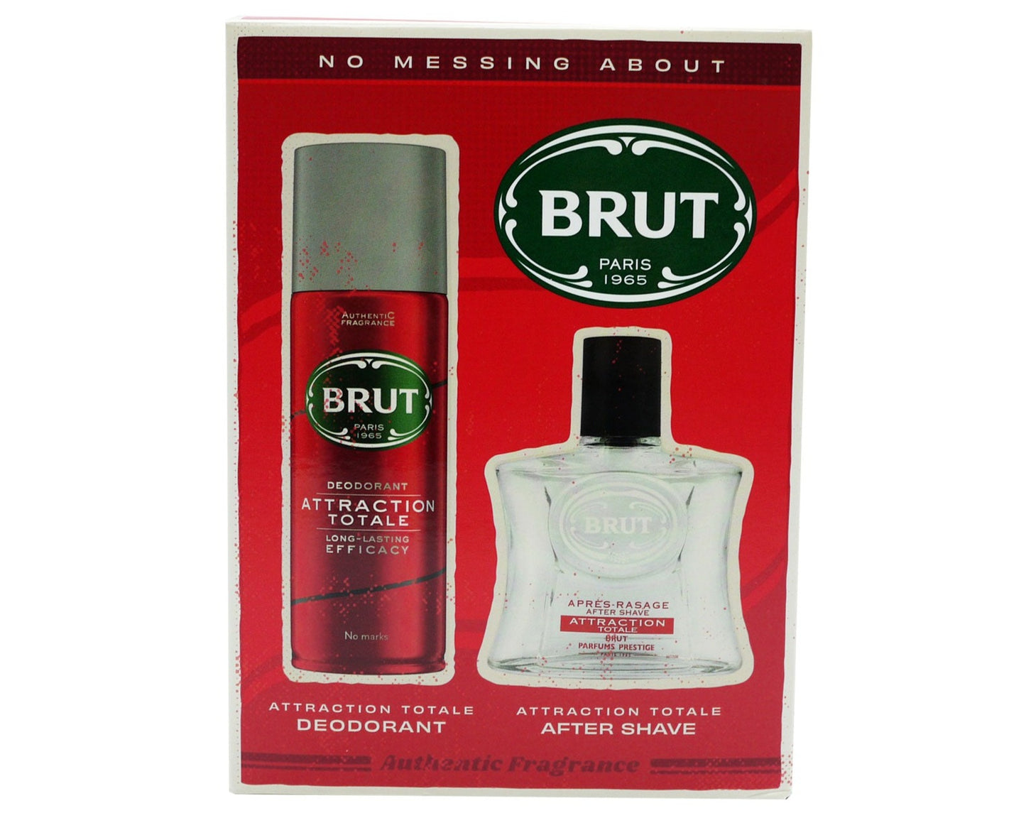 £9.99 BRUT GIFT SET AFTERSHAVE & DEO TOTAL ATTRACTION (6)