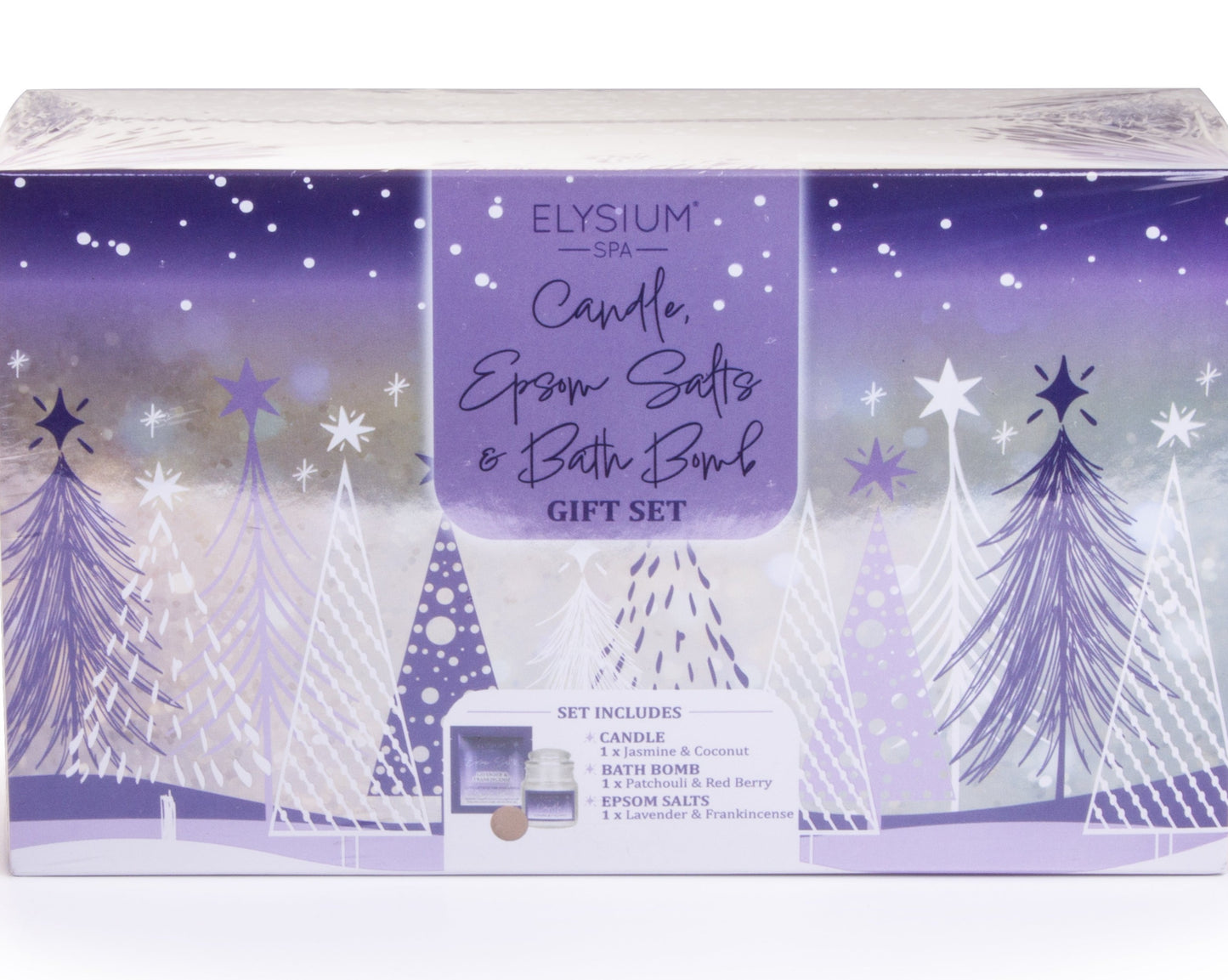 £3.99 SALTS, CANDLE, BATH BOMB SET - JASMINE & COCONUT (6)