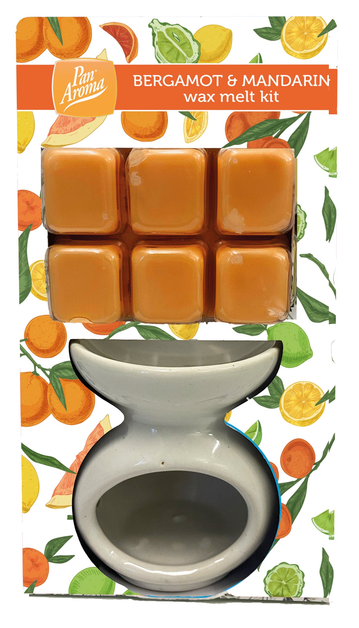 £2 6 PK WAX BURNER SET - BERGAMOT & MANDARIN (12)
