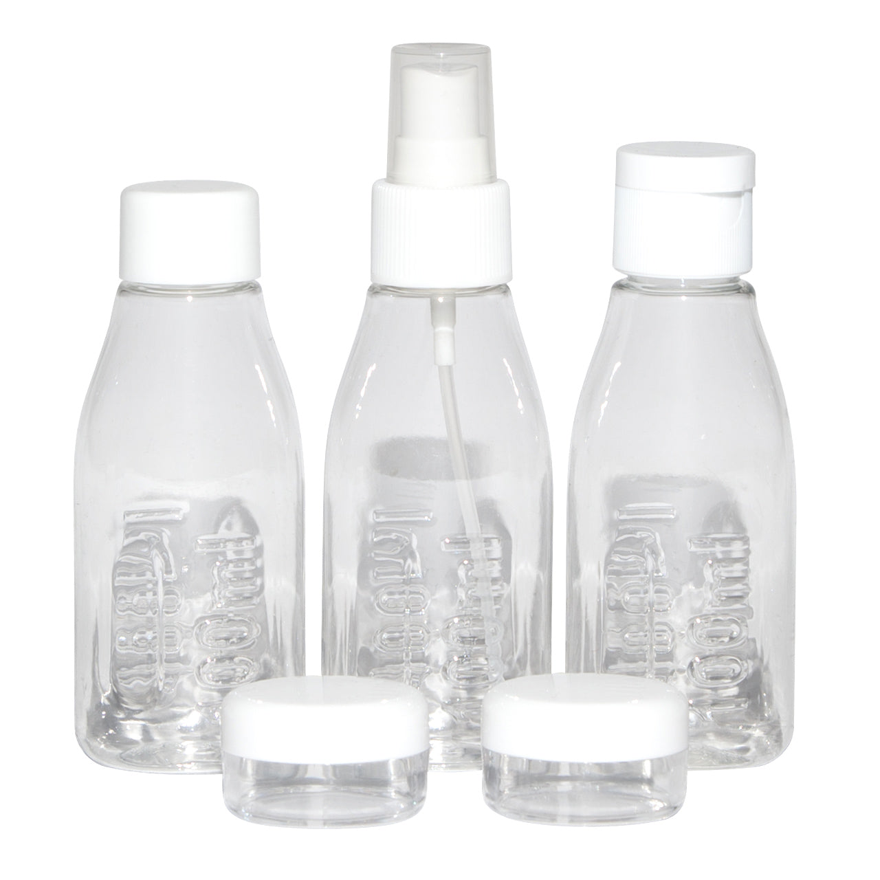 £5.99 3 Piece Travel Bottle Set With Bag (3)
