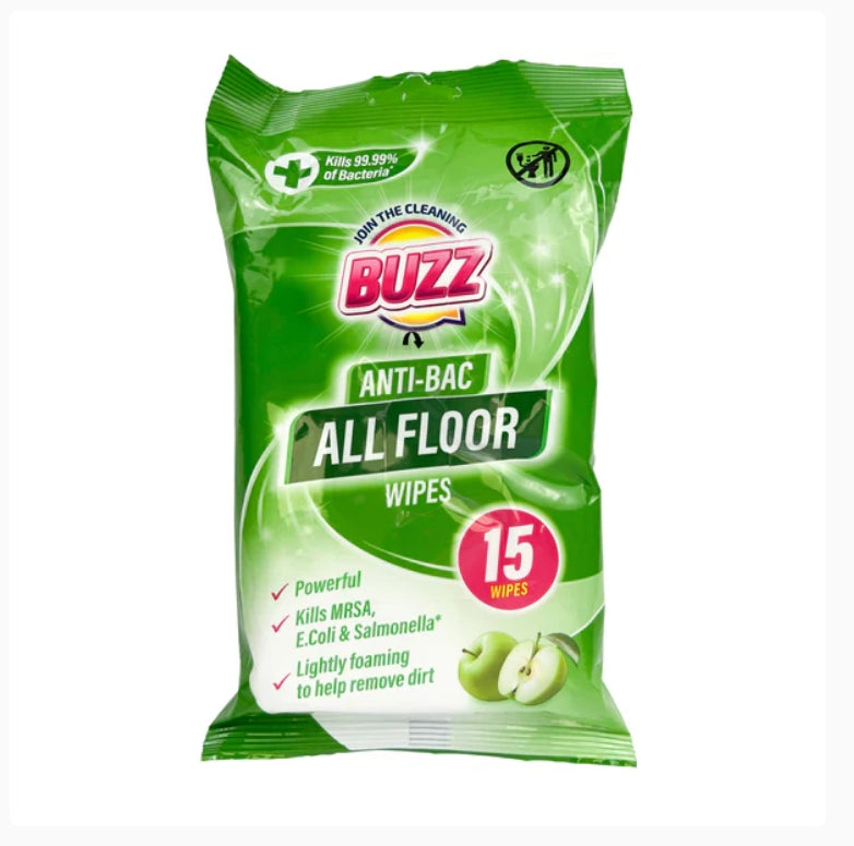 £1 Buzz Anti-Bac Floor Wipes (12)