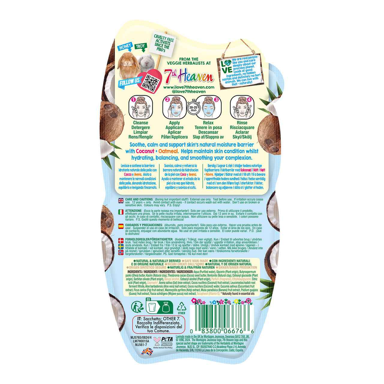 £1.49 7th Heaven Face Mask Coconut Cream (12)