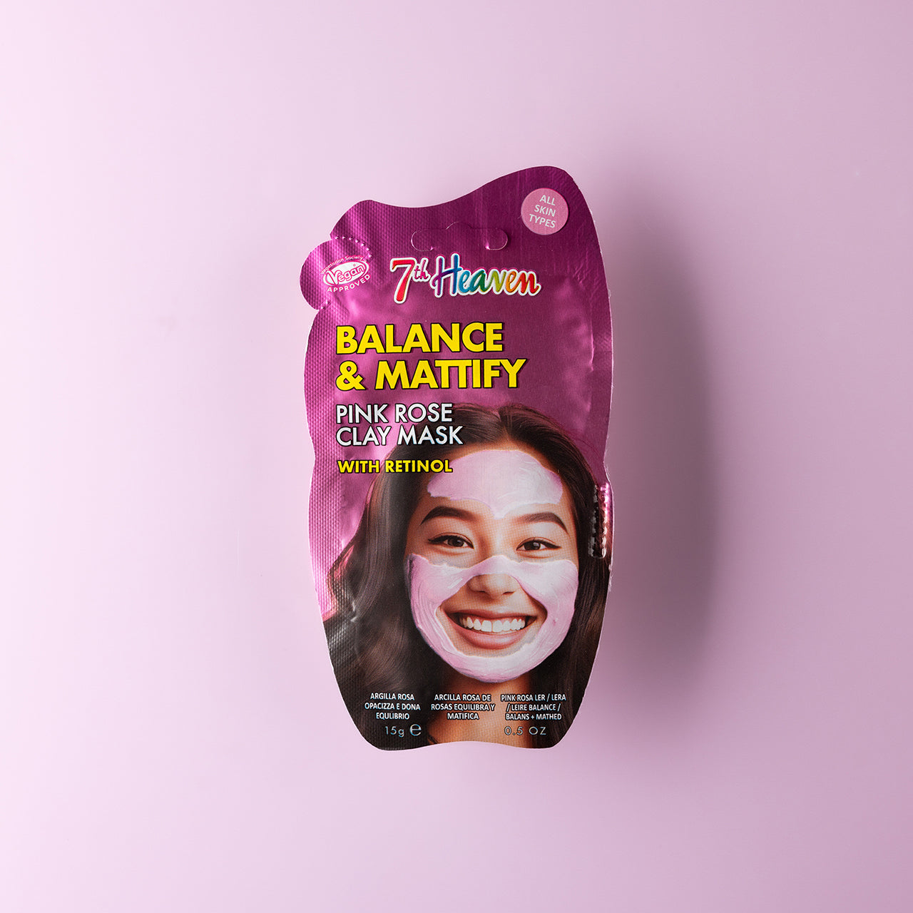 £1.49 7th Heaven Face Mask Pink Rose Clay (12)