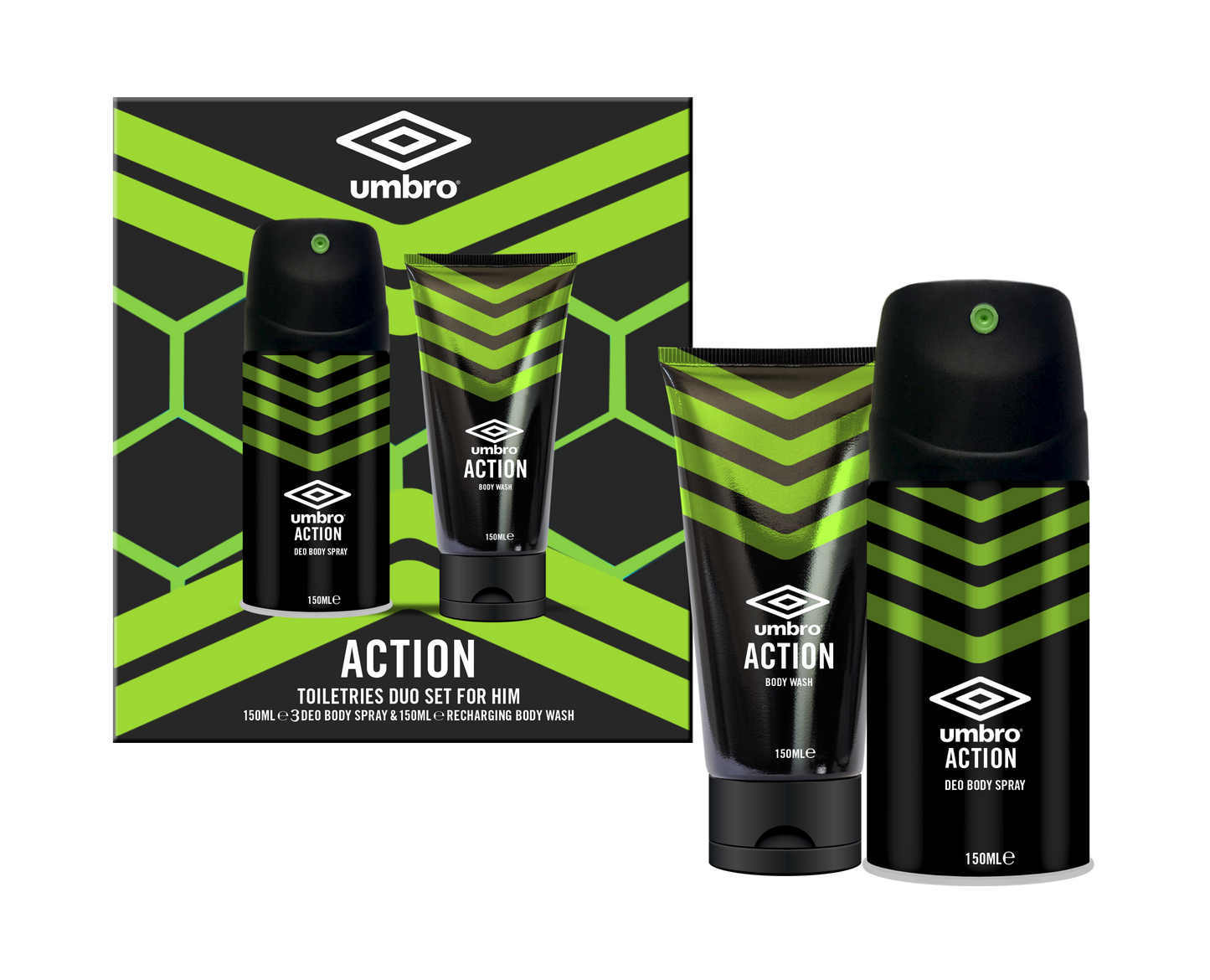 £3.99 UMBRO GIFT SET BODY WASH & SPRAY (6)
