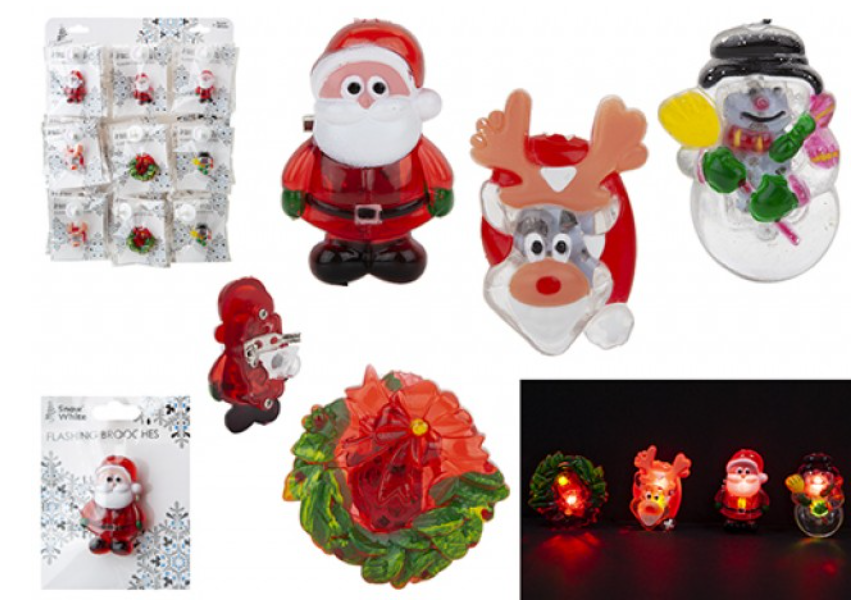 £1.99 Flashing Christmas Brooches (36)