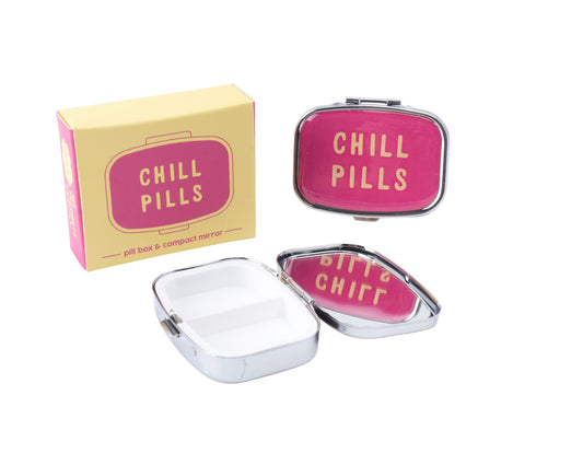 £3.49 'Chill Pill' Patterned Pill Box (SINGLES)