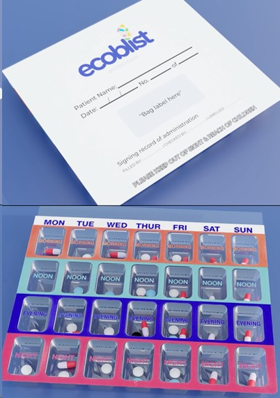 Ecoblist Weekly Medication System - 500 MDS Trays,Seals & Covers per box