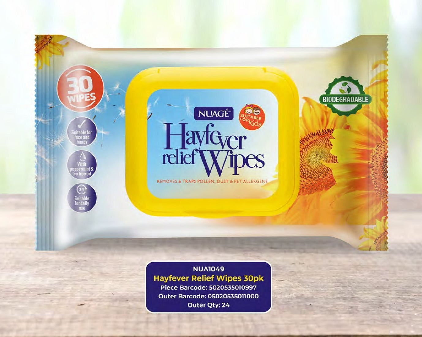 £1.99 NUAGE HAYFEVER RELIEF WIPES 30PK (12)