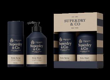£10 SUPERDRY 150ML BODY SPRAY AND 300ML BODY WASH IN BERGAMOT &VETIVER (1)