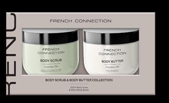 £10 FRENCH CONNECTION WARM VANILLA & CASHMERE BODY SCRUB 200ML & BODY BUTTER 200ML DUO (1)