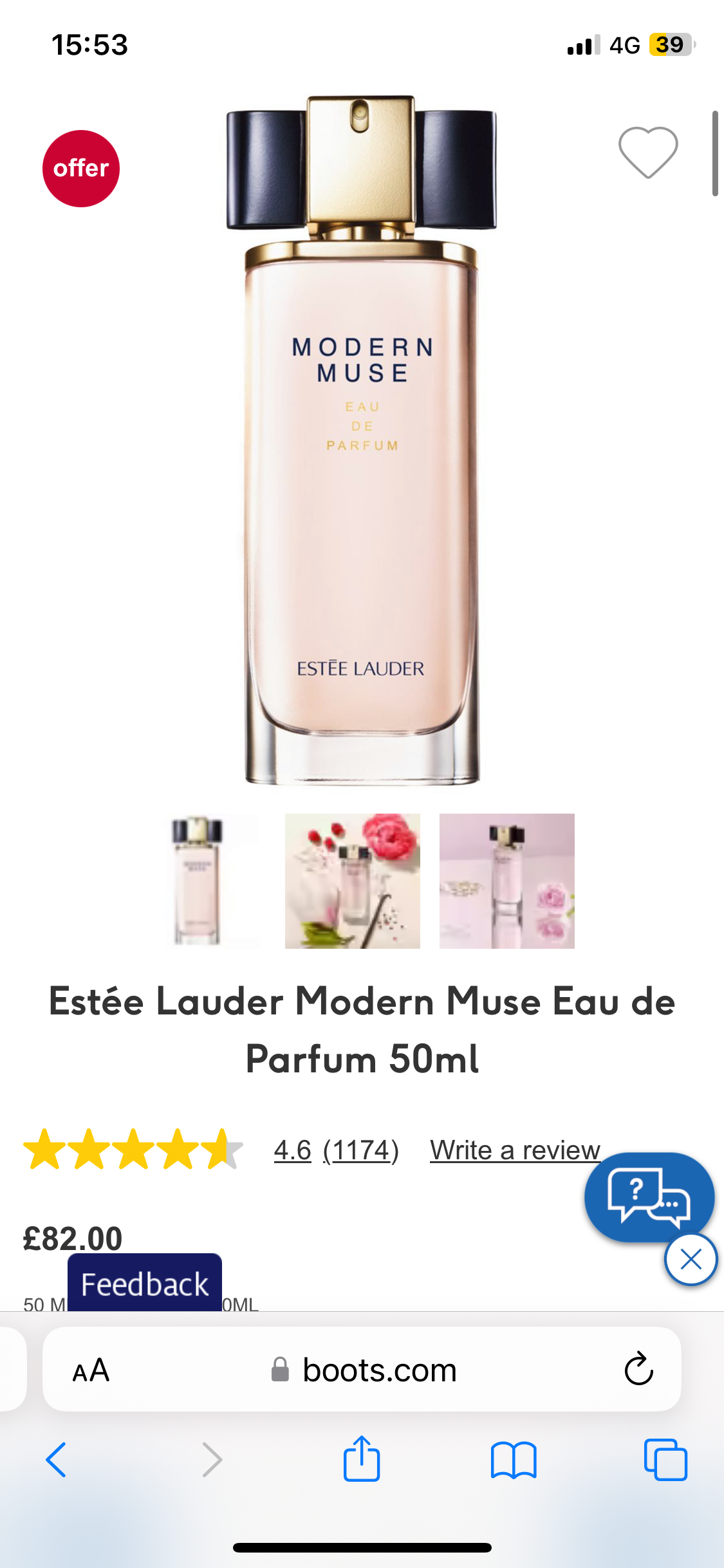 £82 Estée Lauder Modern Muse EDP 50ml (SINGLES)
