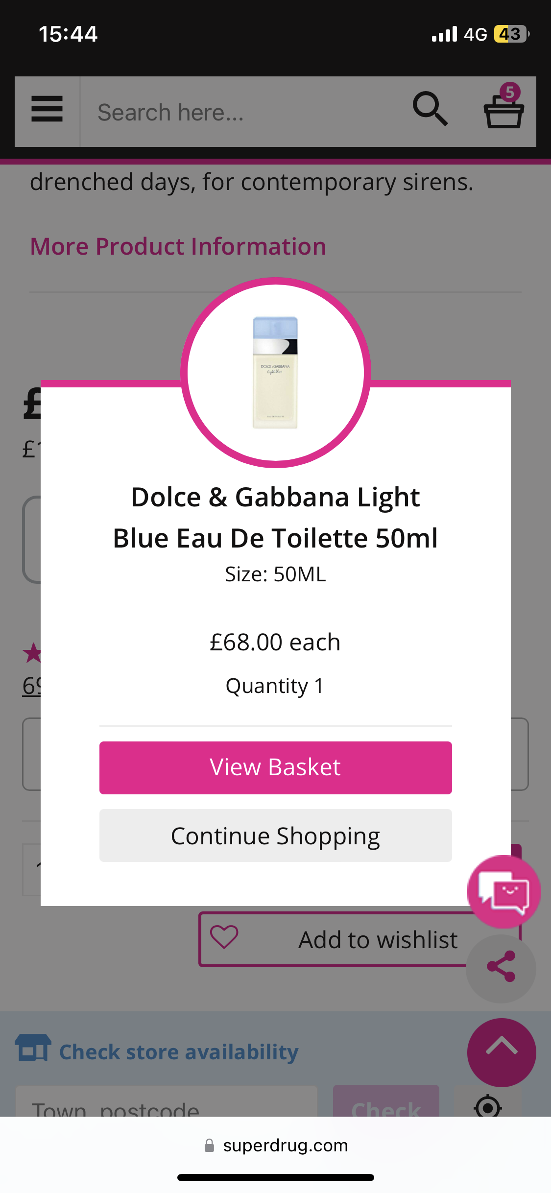 £68 D&G Light Blue EDP 50ml
