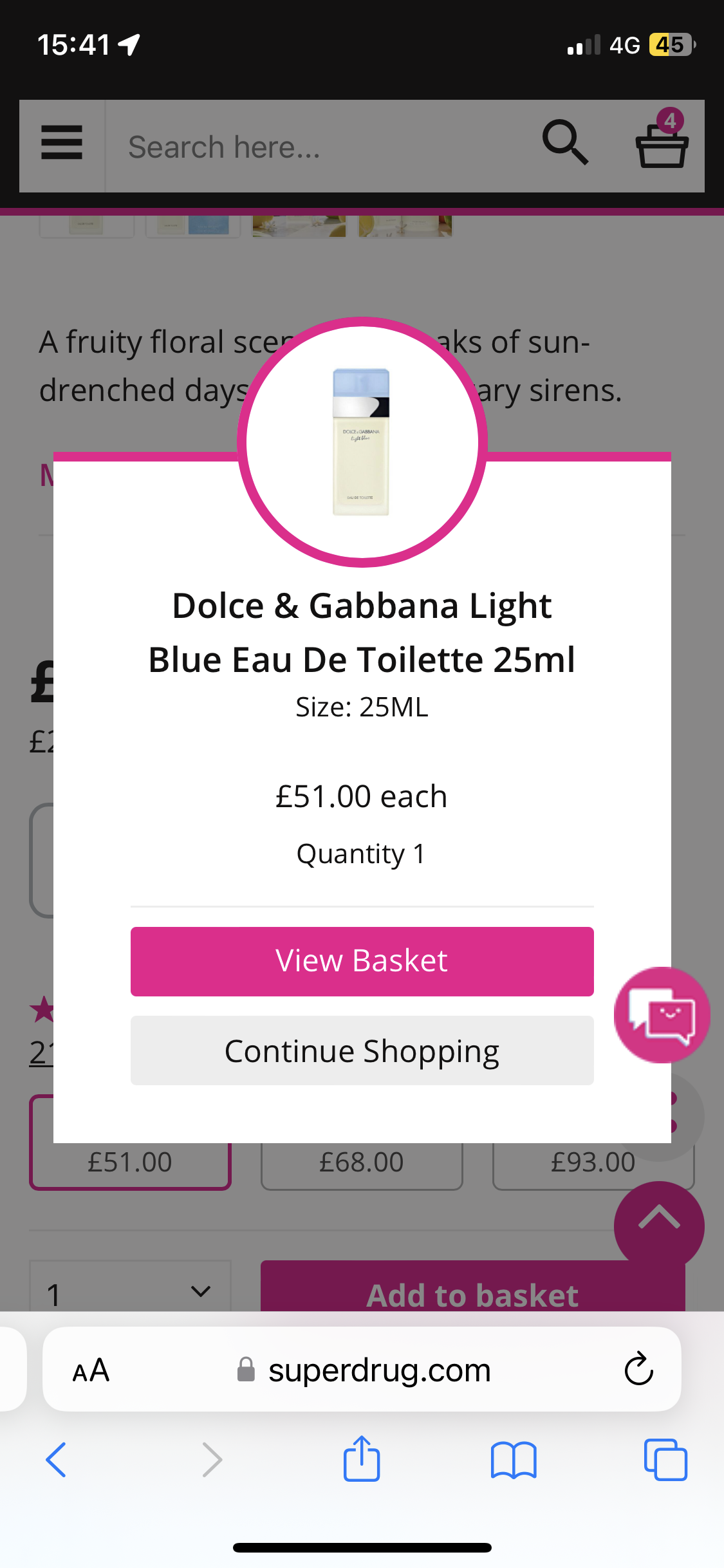 £51 D&G Light Blue EDP 25ml
