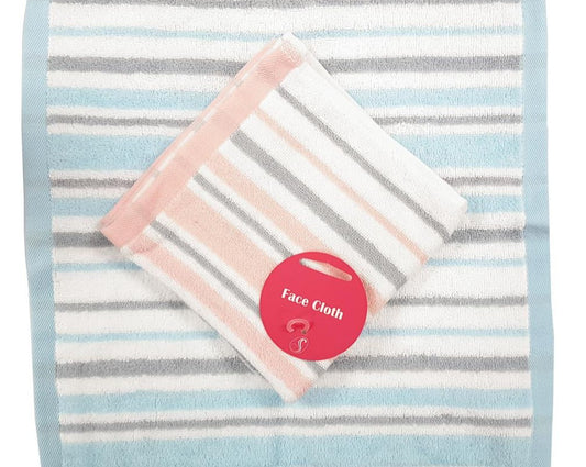 £1.99 Pastel Stripe Facecloths (6)