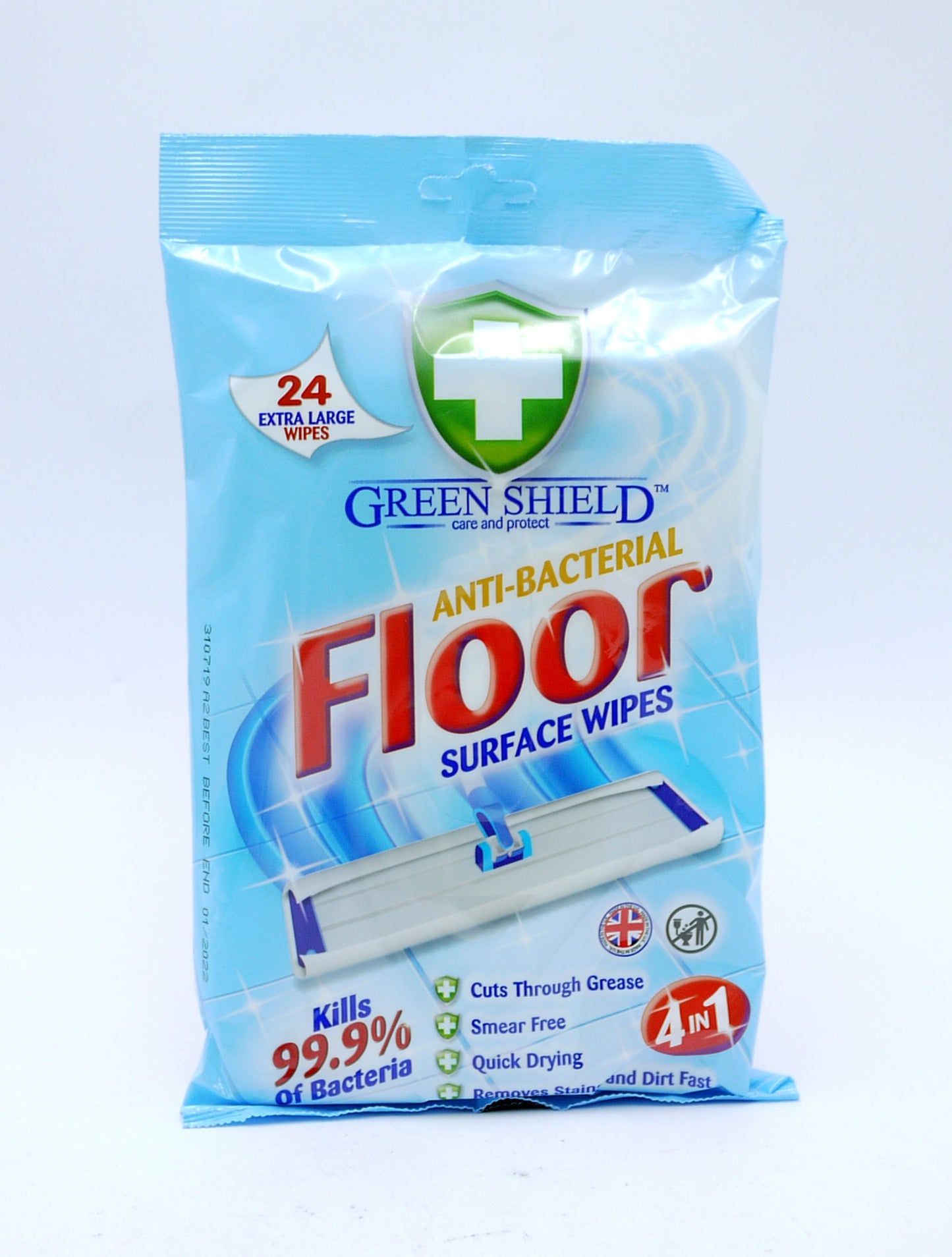 £1.49 Greenshield Antibac Floor Wipes (12)