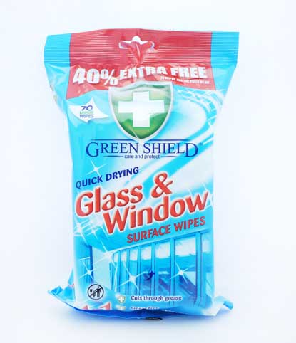 £1.49 Greenshield Glass & Window Wipes (12)