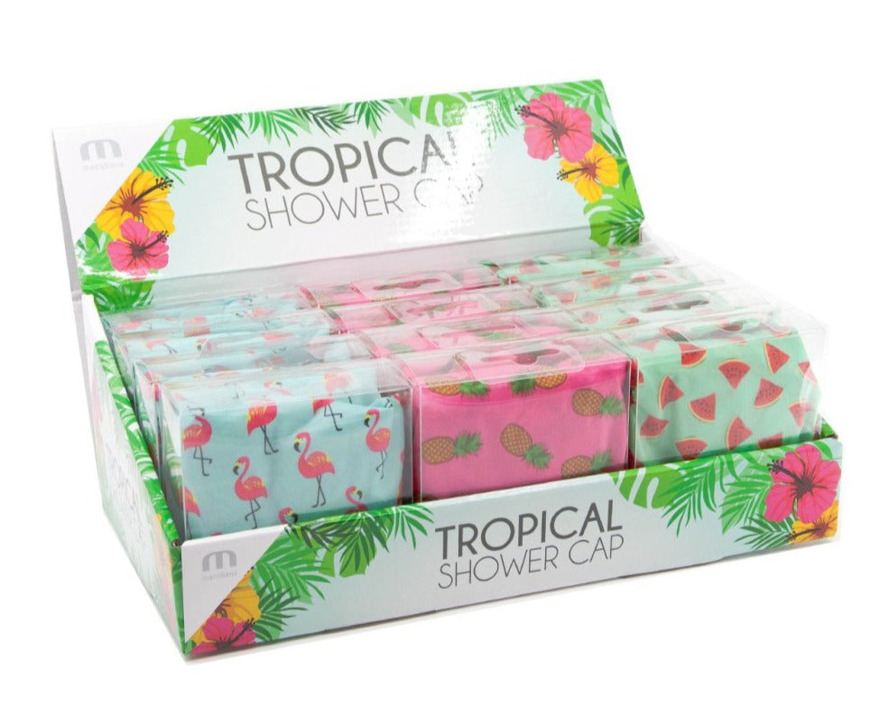 £3.99 Tropical Shower Cap CDU (12)