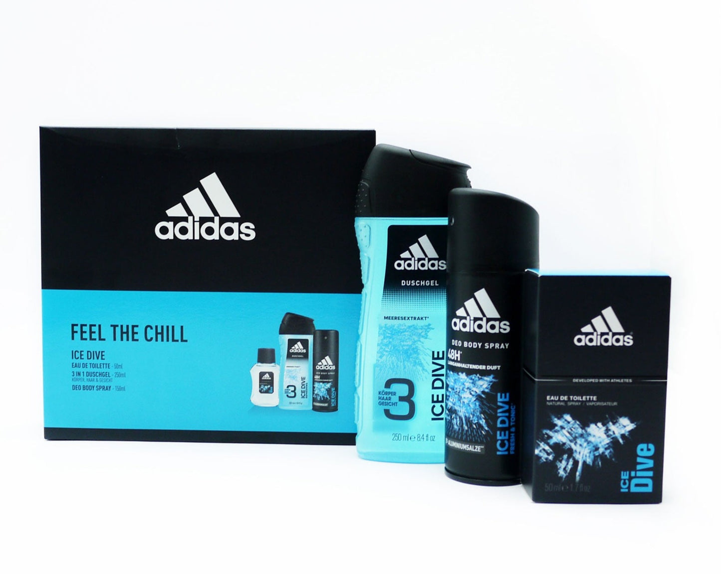 £9.99 ADIDAS GIFTSET ICE DIVE FEEL THE CHILL 3PCS (6)