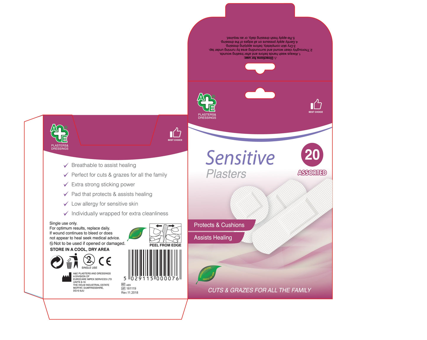 £1 Sensitive Plasters (12)