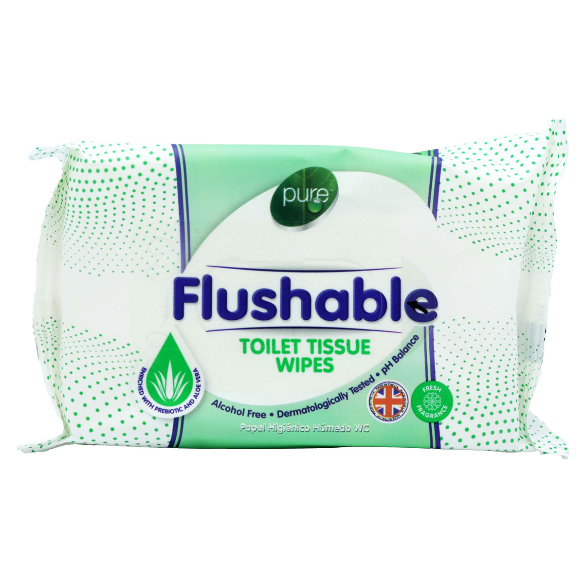 £1  Flushable Toilet Tissue Wipes (12)