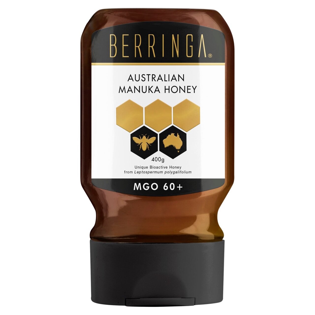 £14.25 Berringa 60MGO Easy Pour Manuka Honey (400g) (SINGLES)