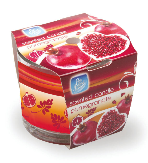 £1 STRAIGHT EDGE SLEEVE WRAP CANDLE - POMEGRANATE (12)