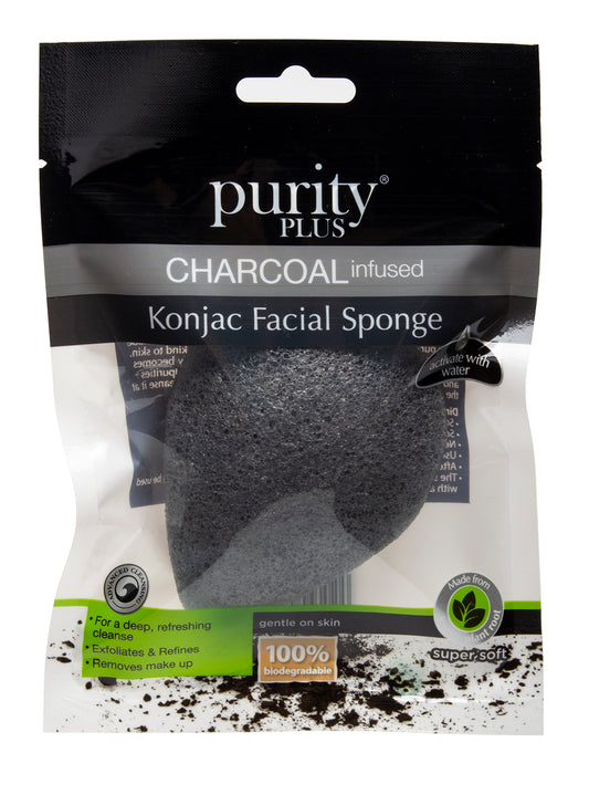 £1 PURITY PLUS CHARCOAL INFUSED KONJAC SPONGE (24)