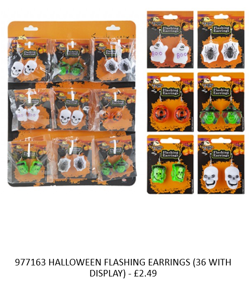 £2.49 Halloween Flashing Earings (36)