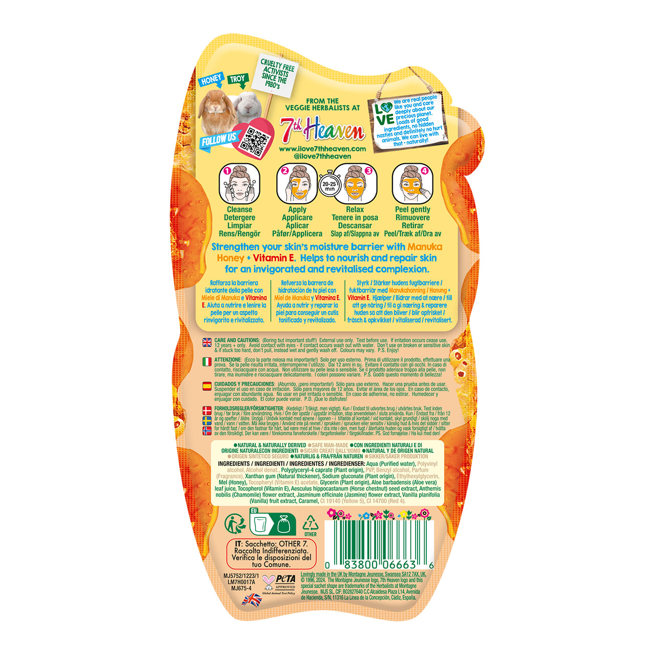 £1.49 7th Heaven Face Mask Manuka Honey (12)