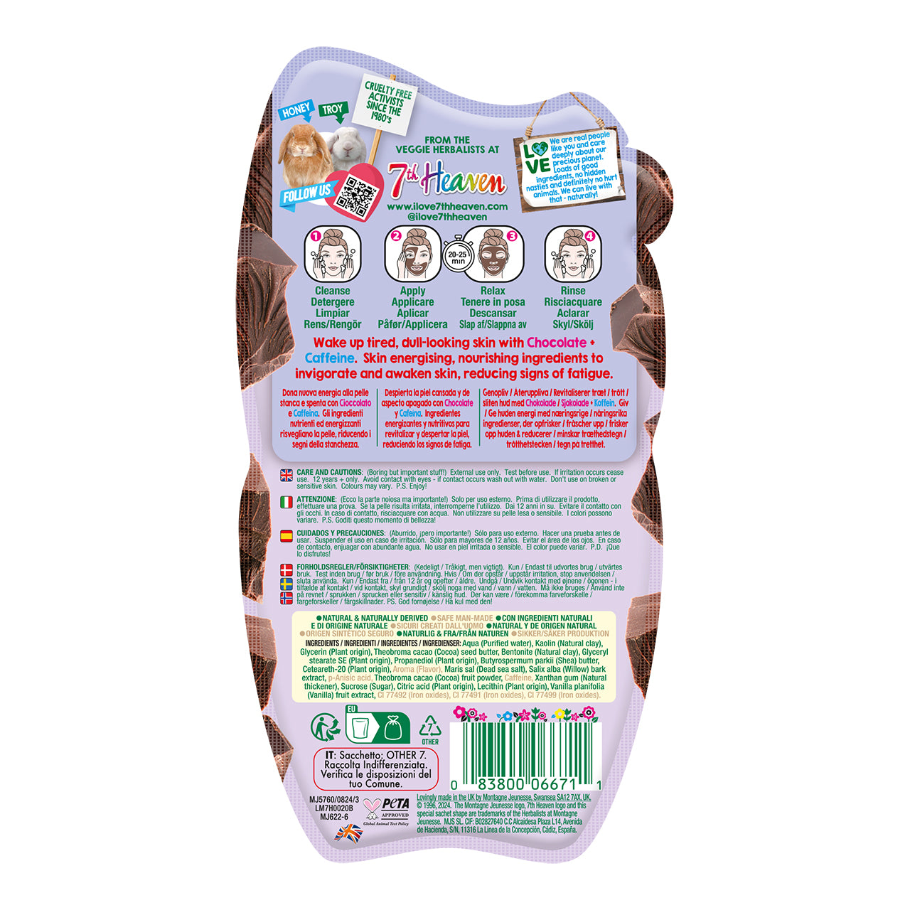 £1.49 7th Heaven Face Mask Chocolate Mud (12)