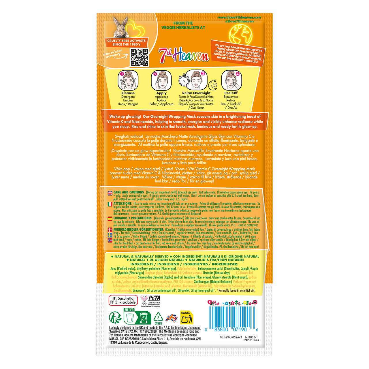 £1.49 7th Heaven Glass Skin Vitamin C Face Mask (12)