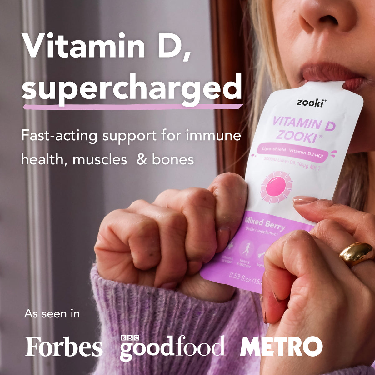 £2.99 Zooki Vitamin D Liquid Sachets (20)