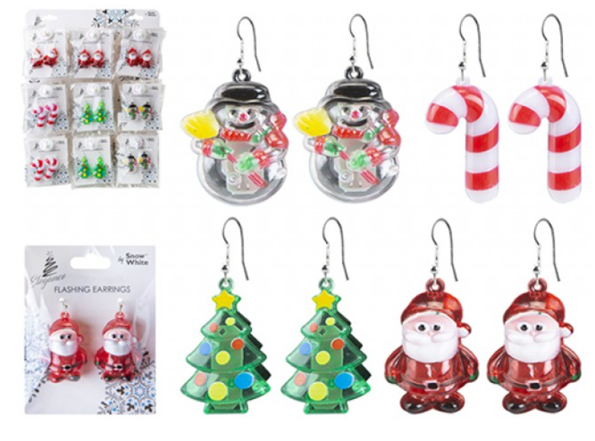 £1.99 Flashing Christmas Ear Rings (36)