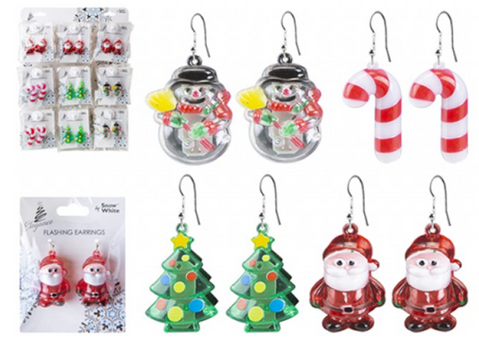 £1.99 Flashing Christmas Ear Rings (36)