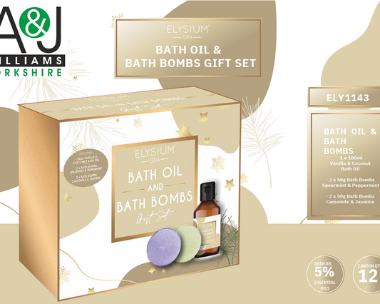 £4.99 Elysium Bath Bomb & Oil Gift Set (12)