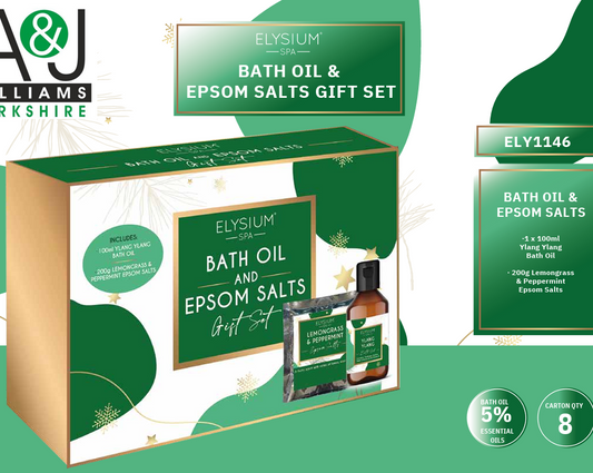£4.99 Elysium Bath Oil & Epsom Salts Gift Set (12)