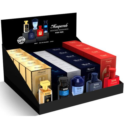 £3.99 MENS FRAGRANCE DISPLAY WITH TESTERS  (25)
