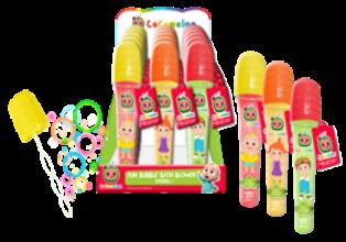 £2 100ml Microphone Bubble Blower - Assorted Colours in a Display Tray (18)