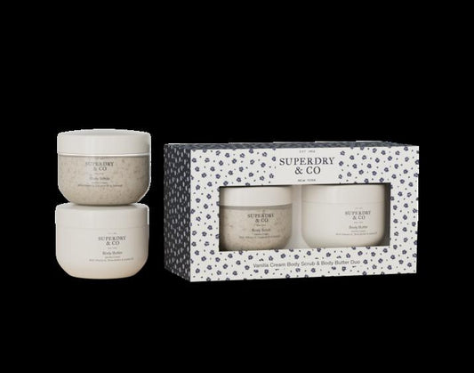 £10 SUPERDRY VANILLA CREAM BODY SCRUB & BODY BUTTER DUO 2X210G (6)