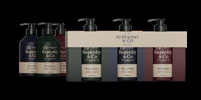 £10 SUPERDRY 3 X 300ML BODY WASH BERGAMOT & VETIVER CEDARWOOD & SANDALWOOD TONKA BEAN & BLACK PEPPER (1)