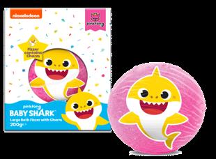 £4 BABY SHARK PINK BATH FIZZER & CHARM (6)