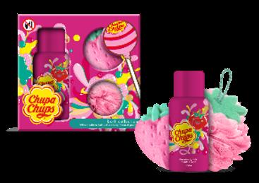 £6.99 Chupa Chups Strawberry Swirl Bath Set
1x 200ml Bubble Bath 
1x Strawberry Scented Bath Fizzer 110 g 
1x Shower Pouf
 (6)