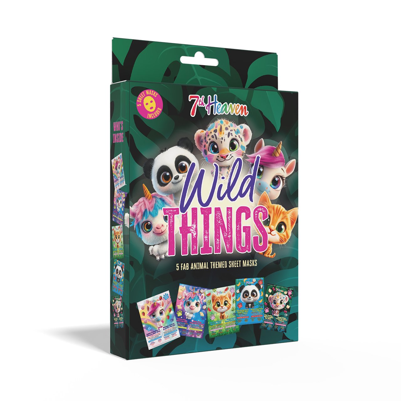 £7.99 WILD THINGS - PACK OF 5 ANIMAL SHEET MASKS (2)