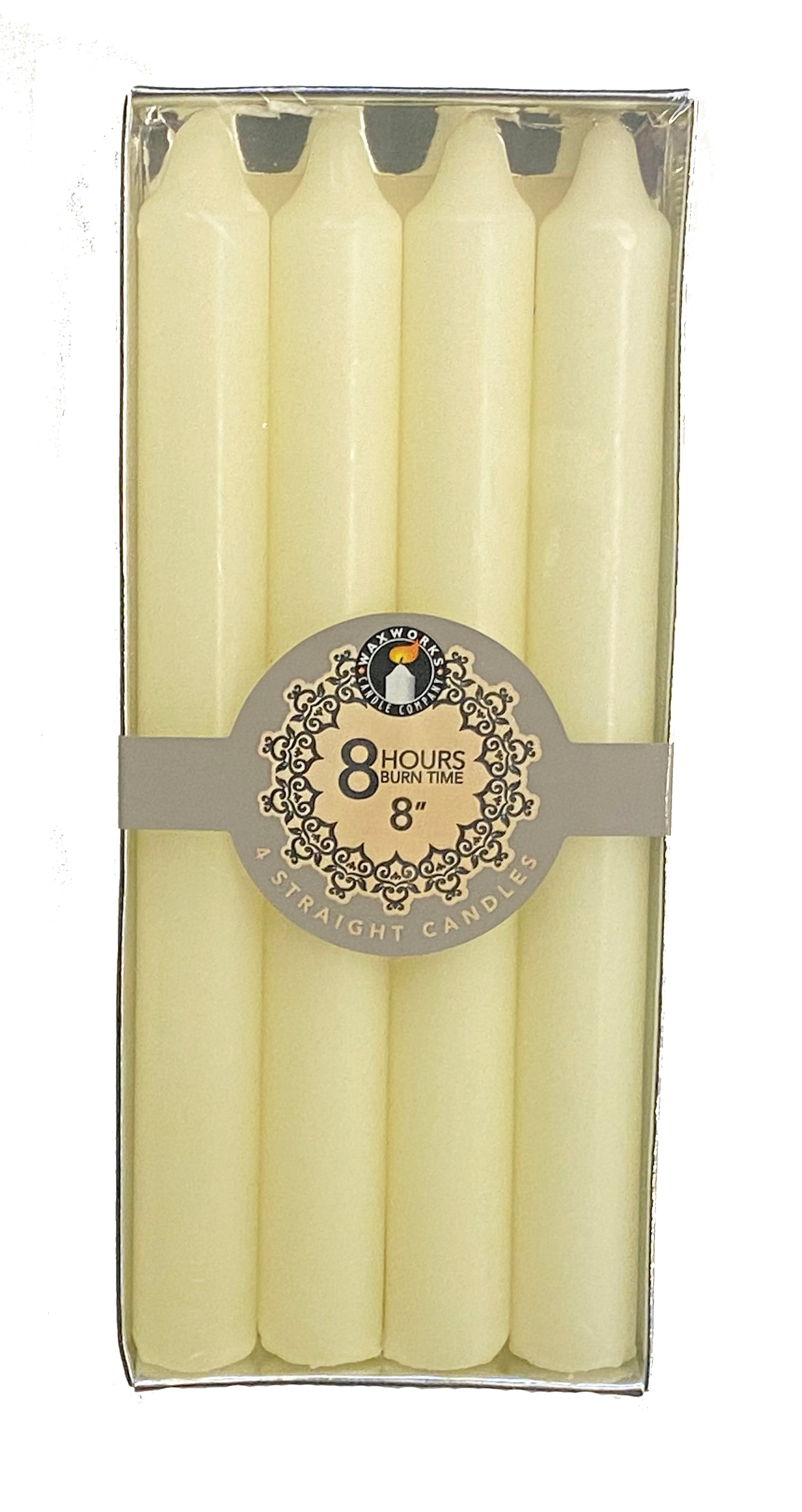 £1.99 Ivory Candle Pack of 4 8" (12)