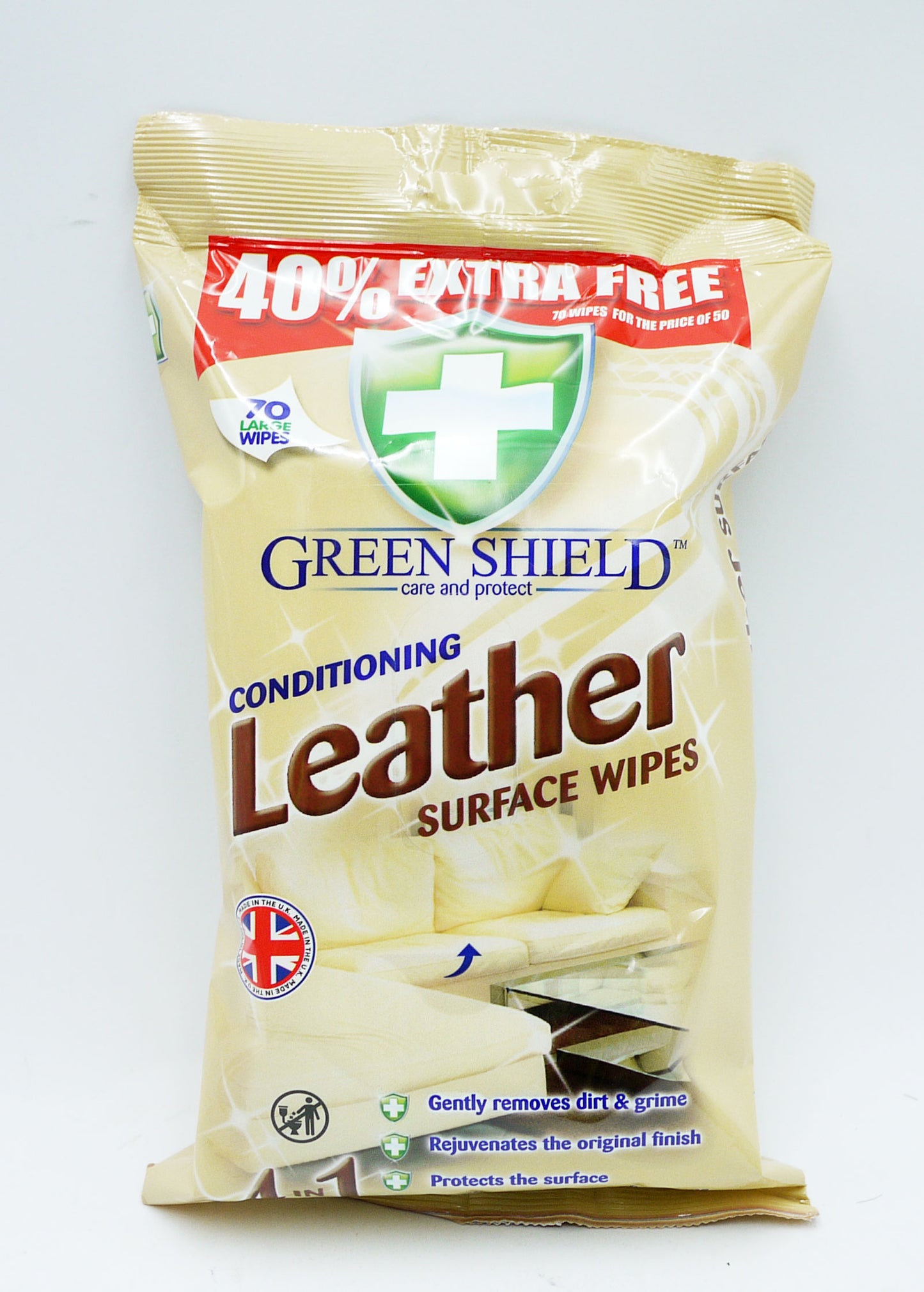 £1.49 Greenshield Leather Wipes (12)